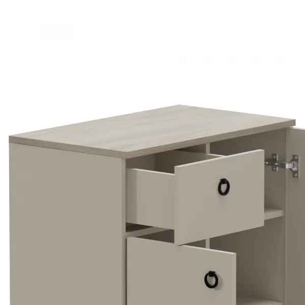 Komoda, sivohnedá Taupe/dub silverjack, DOMCA 2D1S