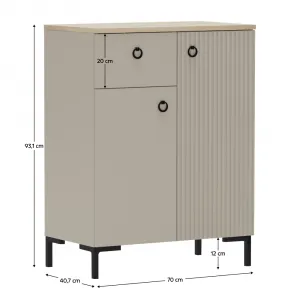 Komoda, sivohnedá Taupe/dub silverjack, DOMCA 2D1S