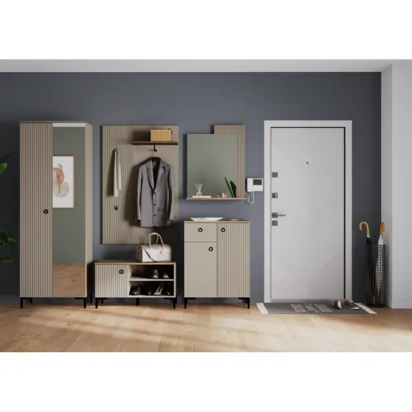 Komoda, sivohnedá Taupe/dub silverjack, DOMCA 2D1S