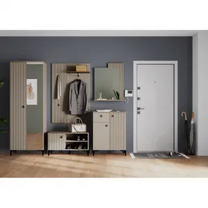 Komoda, sivohnedá Taupe/dub silverjack, DOMCA 2D1S