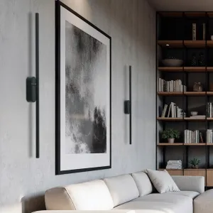 Nástenná lampa BAGETTE 80 čierna 13W LED 4000K moderná nástenná lampa do obývačky, spálne, haly, kancelárie