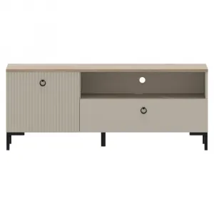 TV stolík, sivohnedá Taupe/dub silverjack, DOMCA 1K1S