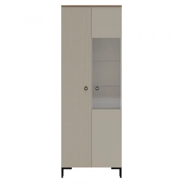 Vitrína, sivohnedá Taupe/dub silverjack, DOMCA 1D1W