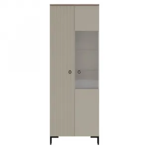 Vitrína, sivohnedá Taupe/dub silverjack, DOMCA 1D1W