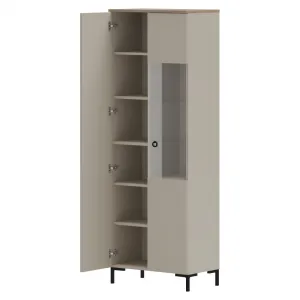 Vitrína, sivohnedá Taupe/dub silverjack, DOMCA 1D1W