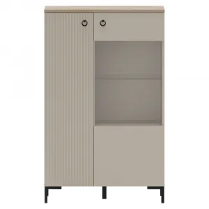 Nízka vitrína, sivohnedá Taupe/dub silverjack, DOMCA 1D1W/140