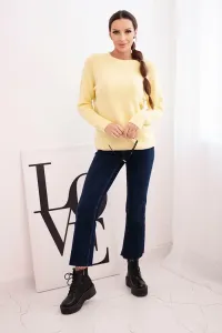Legínovo Dámsky sveter z baby alpaky s dlhým rukávom béžový Farba: Žltá, Veľkosť: UNI