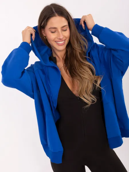 Factory Dámska oversize mikina na zips s kapucňou Farba: Zelená, Veľkosť: UNI
