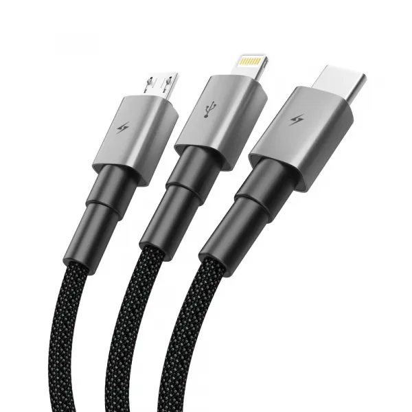 Tech-Protect Ultraboost DNA kábel USB - USB-C / Lightning / Micro USB 3A 120cm, šedý