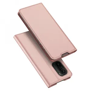 DUX DUCIS Skin Pro knižkové kožené puzdro na Xiaomi Redmi K40 / Poco F3, ružové