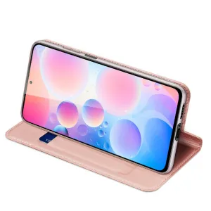 DUX DUCIS Skin Pro knižkové kožené puzdro na Xiaomi Redmi K40 / Poco F3, ružové
