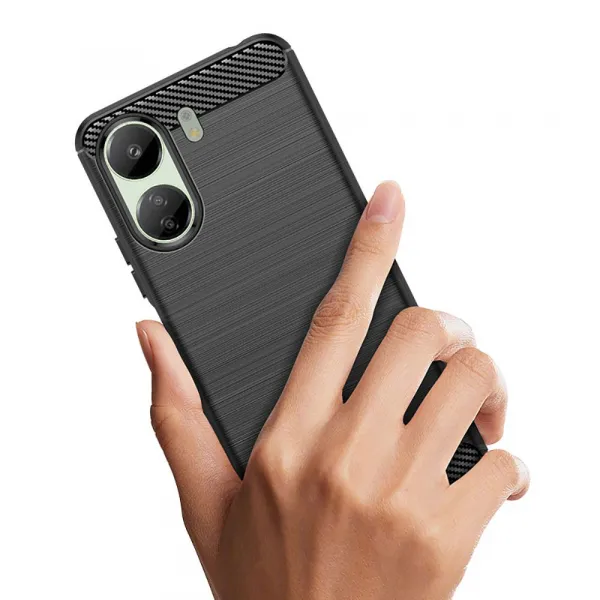 Tech-Protect Carbon kryt na Xiaomi Redmi 13C / Poco C65, čierny