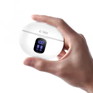 Tech-Protect Ultraboost Pro G2 TWS bezdrôtové slúchadlá, biele