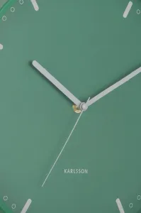 Nástenné hodiny Karlsson Cool Retro 30 cm zelená farba
