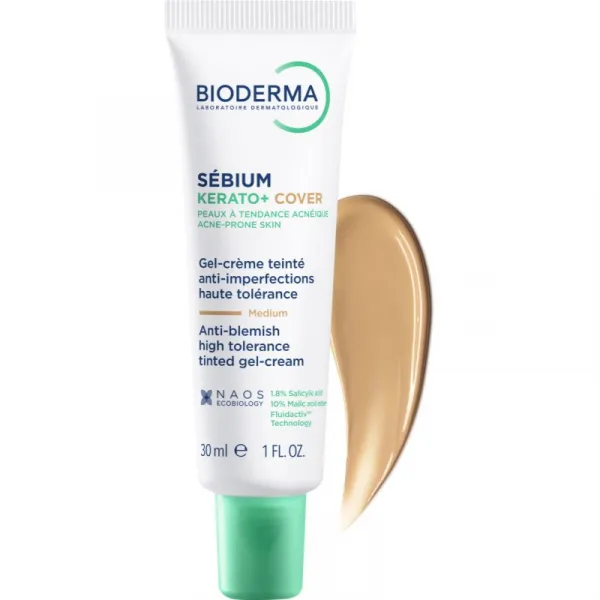 BIODERMA Sébium kerato+ cover gél krém tónovaný medium 30 ml