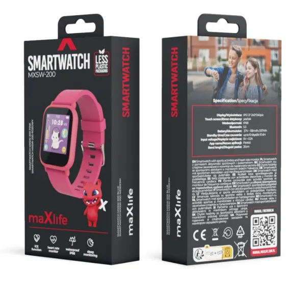Maxlife Detské Smart hodinky MXSW-200, Ružové