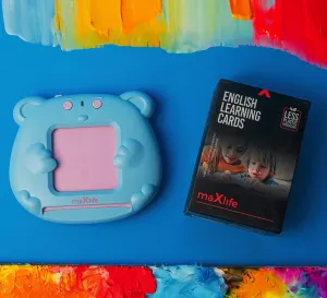 Maxlife Interaktívny čítač kariet na učenie angličtiny, Modrý
