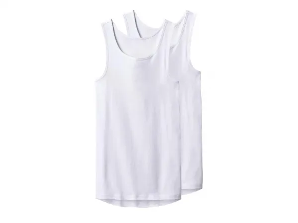 esmara Men Pánske tielko z jemnej rebroviny, 2 kusy (biela, 7/Xl)