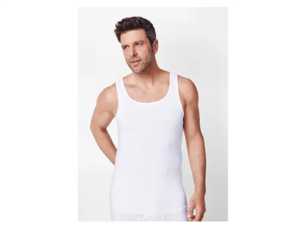 esmara Men Pánske tielko z jemnej rebroviny, 2 kusy (biela, 7/Xl)