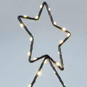 Solight LED vonkajšia dekorácia vianočný stromček, 85x LED, časovač, 68cm, 3x AA, 1v290