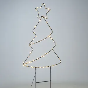 Solight LED vonkajšia dekorácia vianočný stromček, 85x LED, časovač, 68cm, 3x AA, 1v290