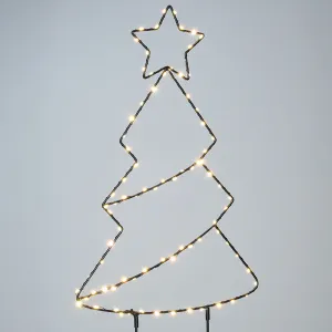 Solight LED vonkajšia dekorácia vianočný stromček, 85x LED, časovač, 68cm, 3x AA, 1v290