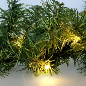 Solight LED vonkajšia vianočná girlanda s ihličím, 7m, 112x LED, časovač, 230V-31V, IP44, 1v299,