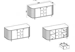ArtLemp Komoda VAOLIA 2F3S  | dub cremona