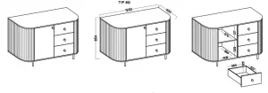 ArtLemp Komoda VAOLIA 1F3S  | dub cremona