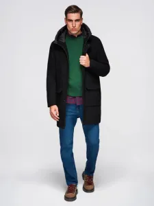 Trendy kabát na zimu pre mužov čierny