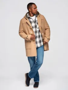 Trendy kabát pre mužov béžový