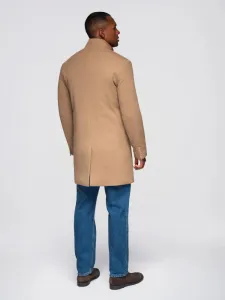 Pánsky kabát na zips svetlohnedý