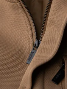 Pánsky kabát na zips svetlohnedý