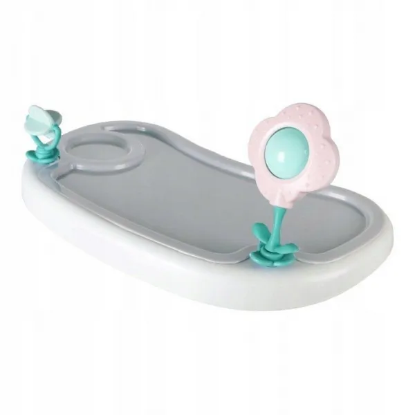 ECOTOYS Detská jedálenská stolička Teddy bielo-ružová