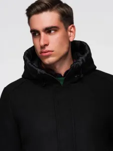Trendy kabát na zimu pre mužov čierny