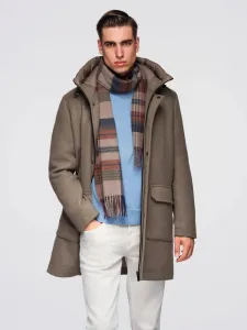 Trendy kabát na zimu pre mužov hnedý