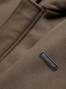 Trendy kabát na zimu pre mužov hnedý