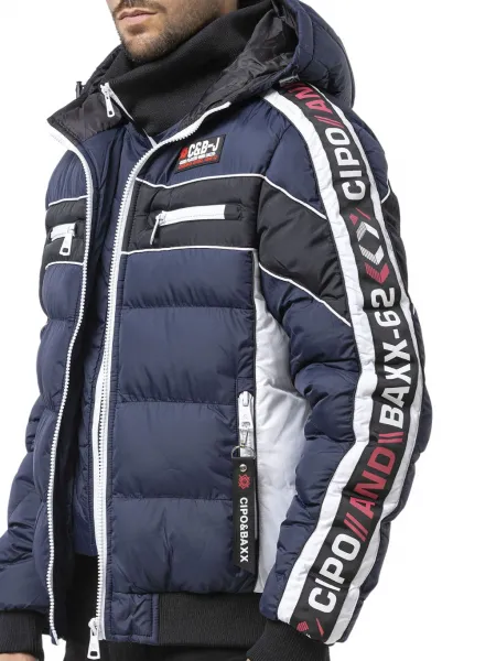 Pánska bunda CIPO & BAXX CM226 NAVYBLUE Farba: Tmavomodrá, Konfekčná veľkosť: M