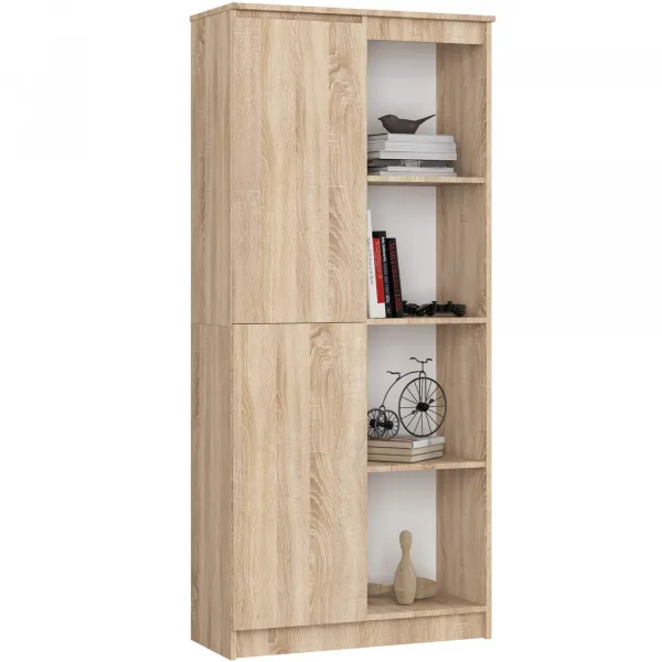 Ak furniture Regál Rexa 80 cm 1 skrinka a 4 police dub sonoma