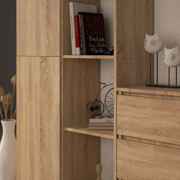 Ak furniture Regál Rexa 80 cm 1 skrinka a 4 police dub sonoma