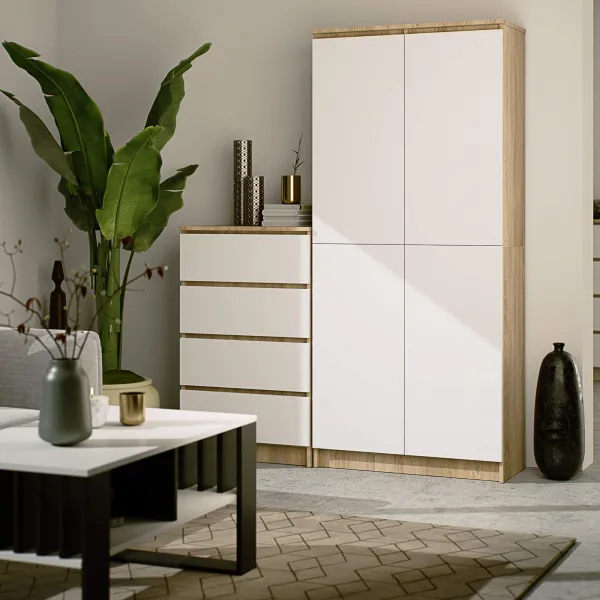 Ak furniture Skriňa Rexa III 80 cm dub sonoma/biela
