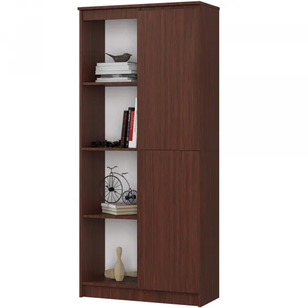 Ak furniture Regál Rexa 80 cm 1 skrinka a 4 police wenge