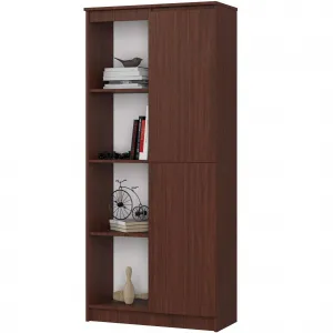 Ak furniture Regál Rexa 80 cm 1 skrinka a 4 police wenge