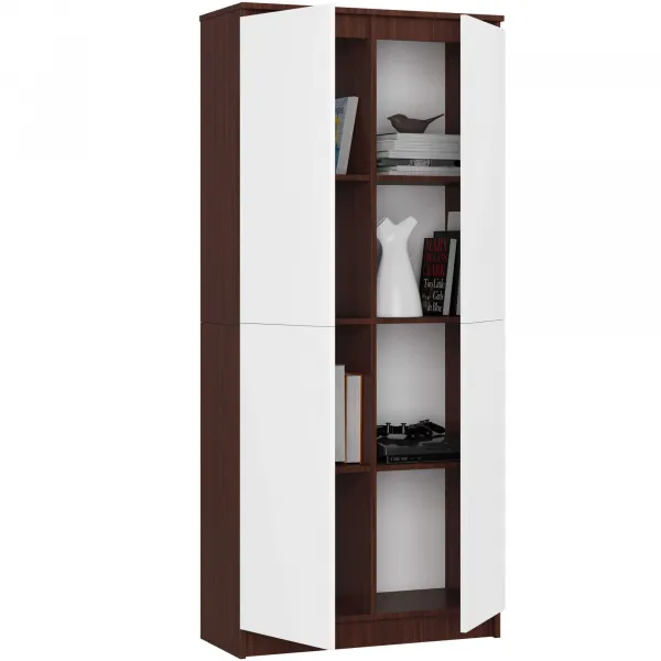Uzavretý regál R80 2D 8P CLP wenge / biely