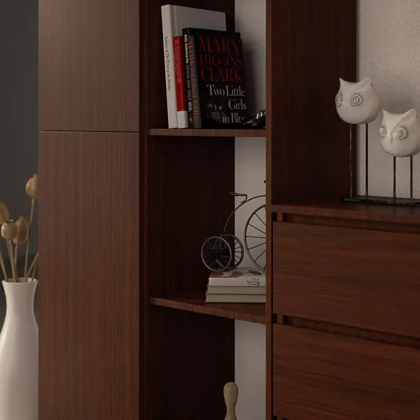 Ak furniture Regál Rexa 80 cm 1 skrinka a 4 police wenge