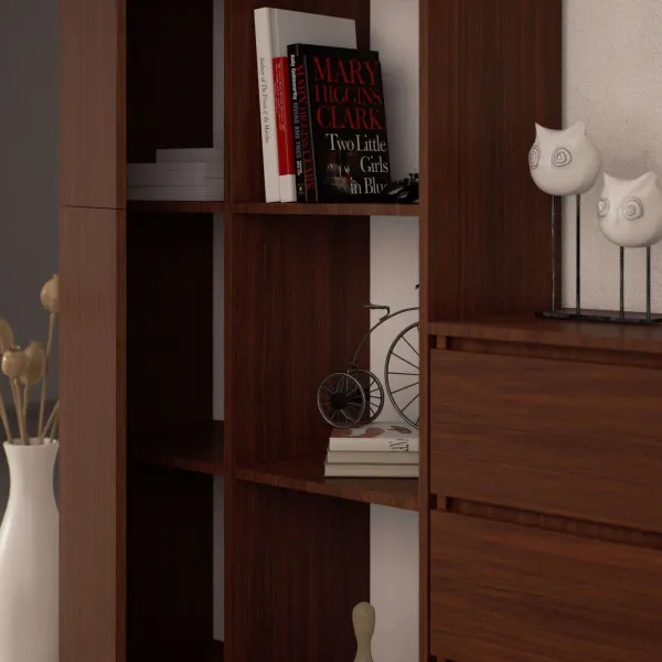 Ak furniture Regál Rexa 80 cm 1 skrinka a 4 police wenge