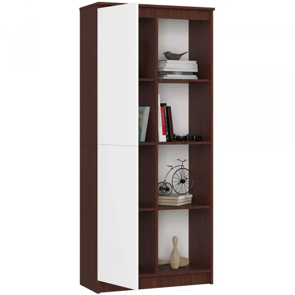 Ak furniture Regál Rexa 80 cm 1 skrinka a 4 police wenge/biela