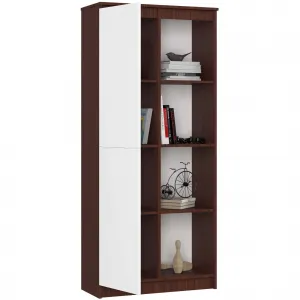 Ak furniture Regál Rexa 80 cm 1 skrinka a 4 police wenge/biela