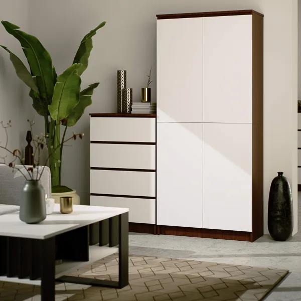 Uzavretý regál R80 2D 8P CLP wenge / biely