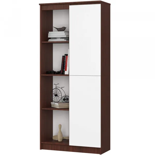 Ak furniture Regál Rexa 80 cm 1 skrinka a 4 police wenge/biela